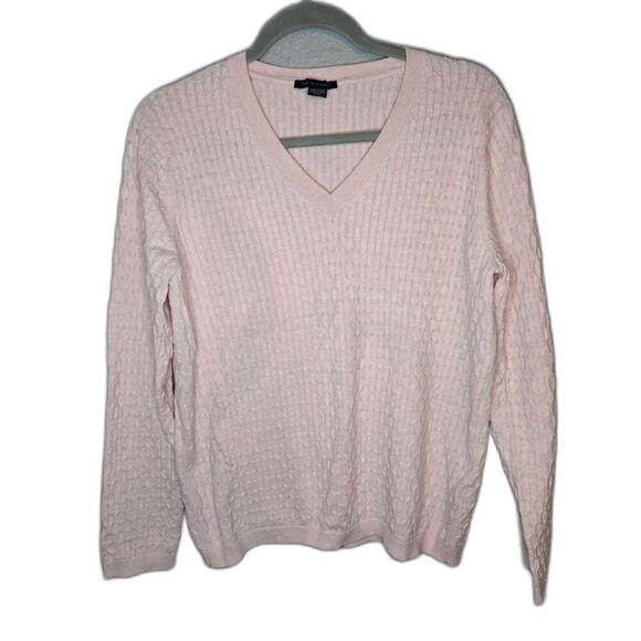Tommy Hilfiger Sweaters - Tommy Hilfiger Women's Light Pink Cotton Cable Knit Sweater Size XL